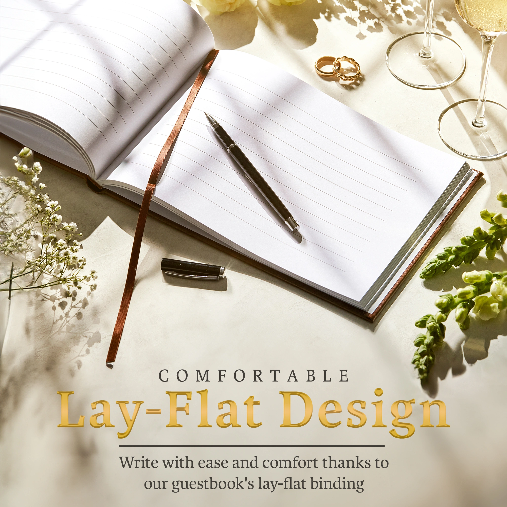 Custom Wedding Guestbook - Brown hover